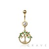 316L SURGICAL STEEL TREE OF LIFE DANGLE BELLY BUTTON NAVEL RING 